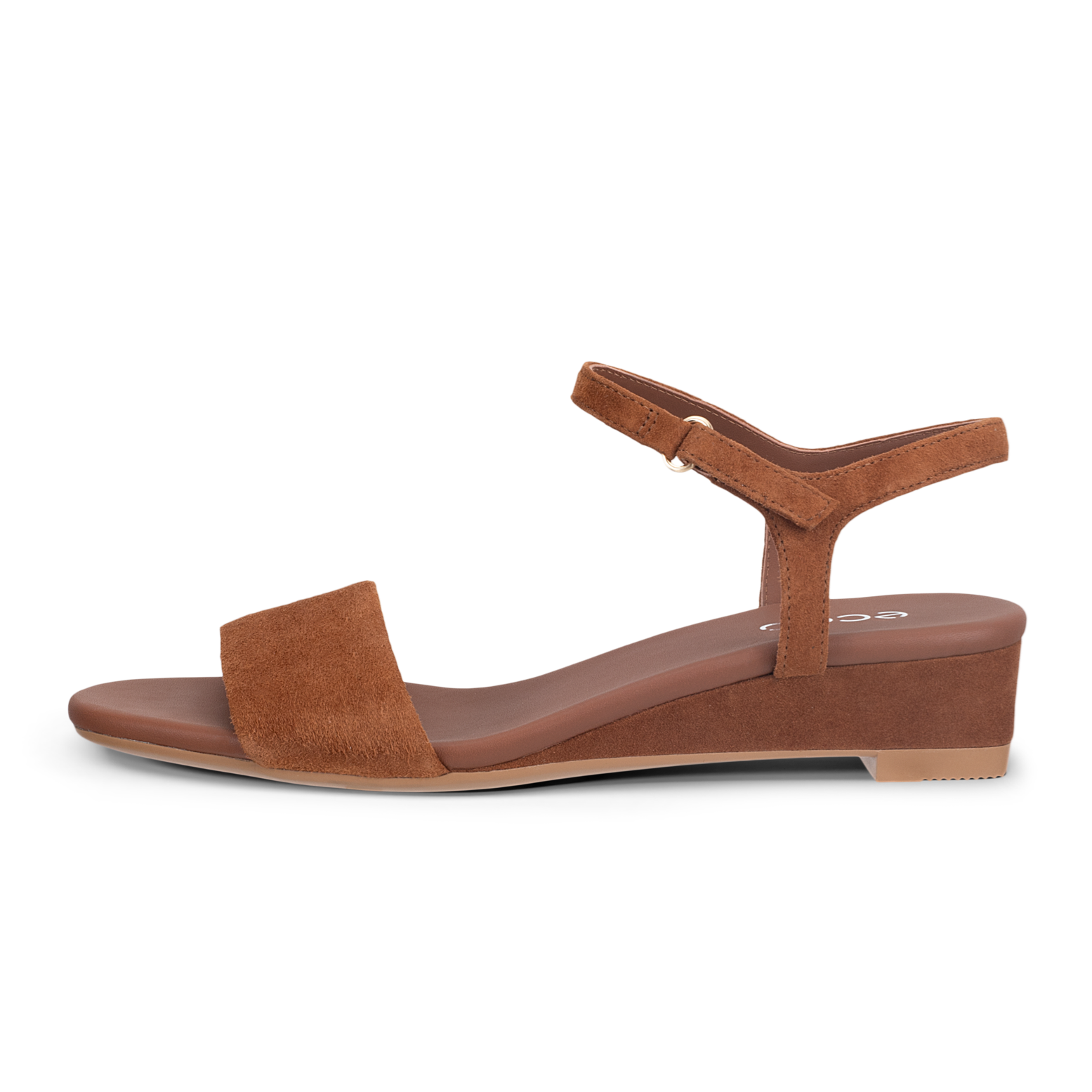 Astrid women wedge sandal ECCO mink brown suede side 238313