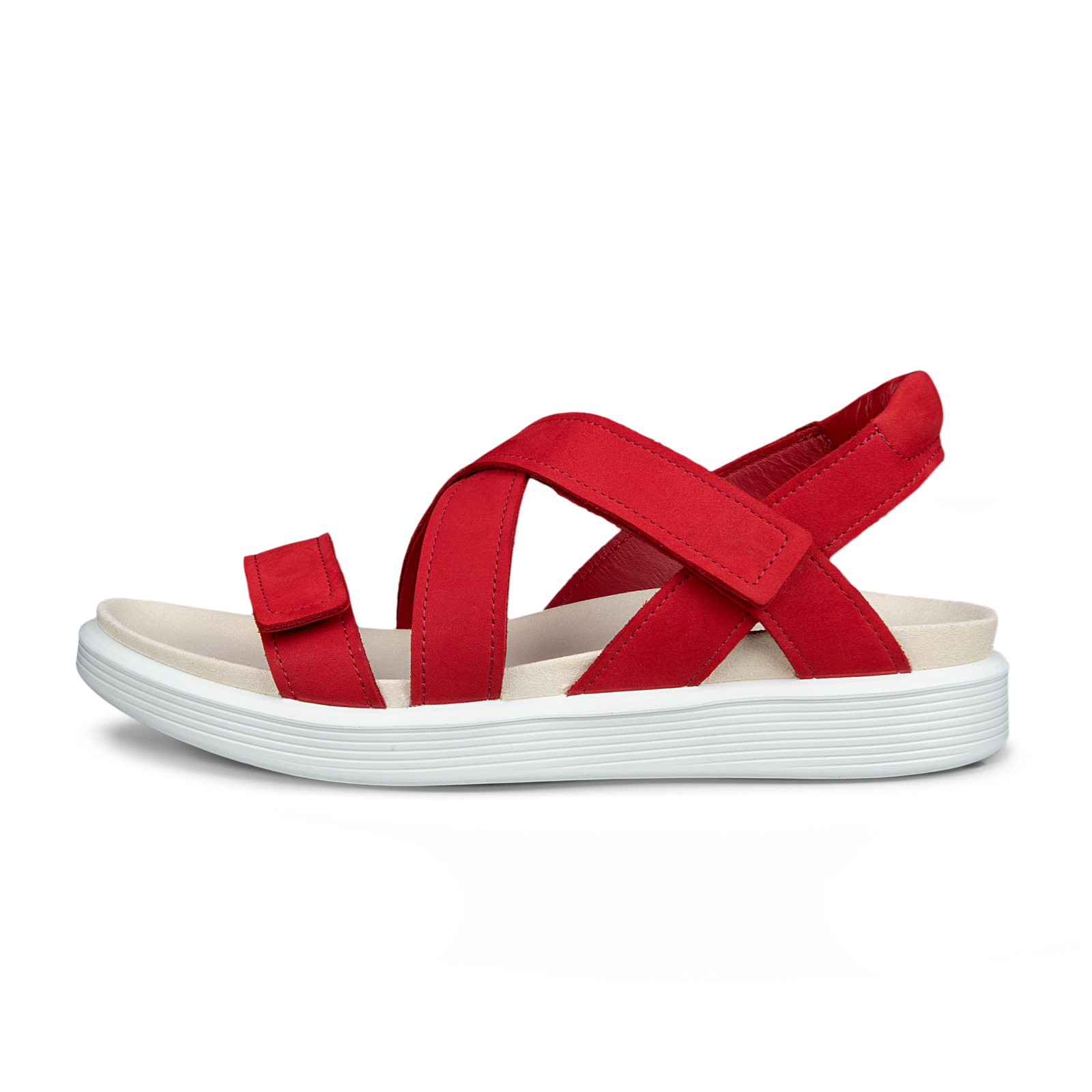 ECCO Soft Sandal cross strap women chili red side 238813