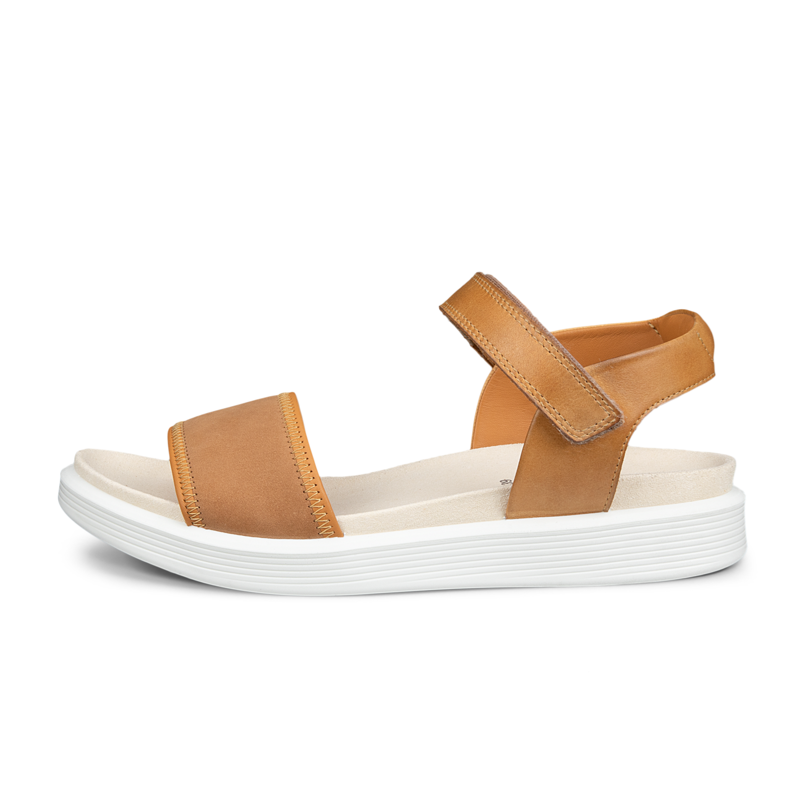 ECCO Soft Sandal 2 strap women lion tan side 238823