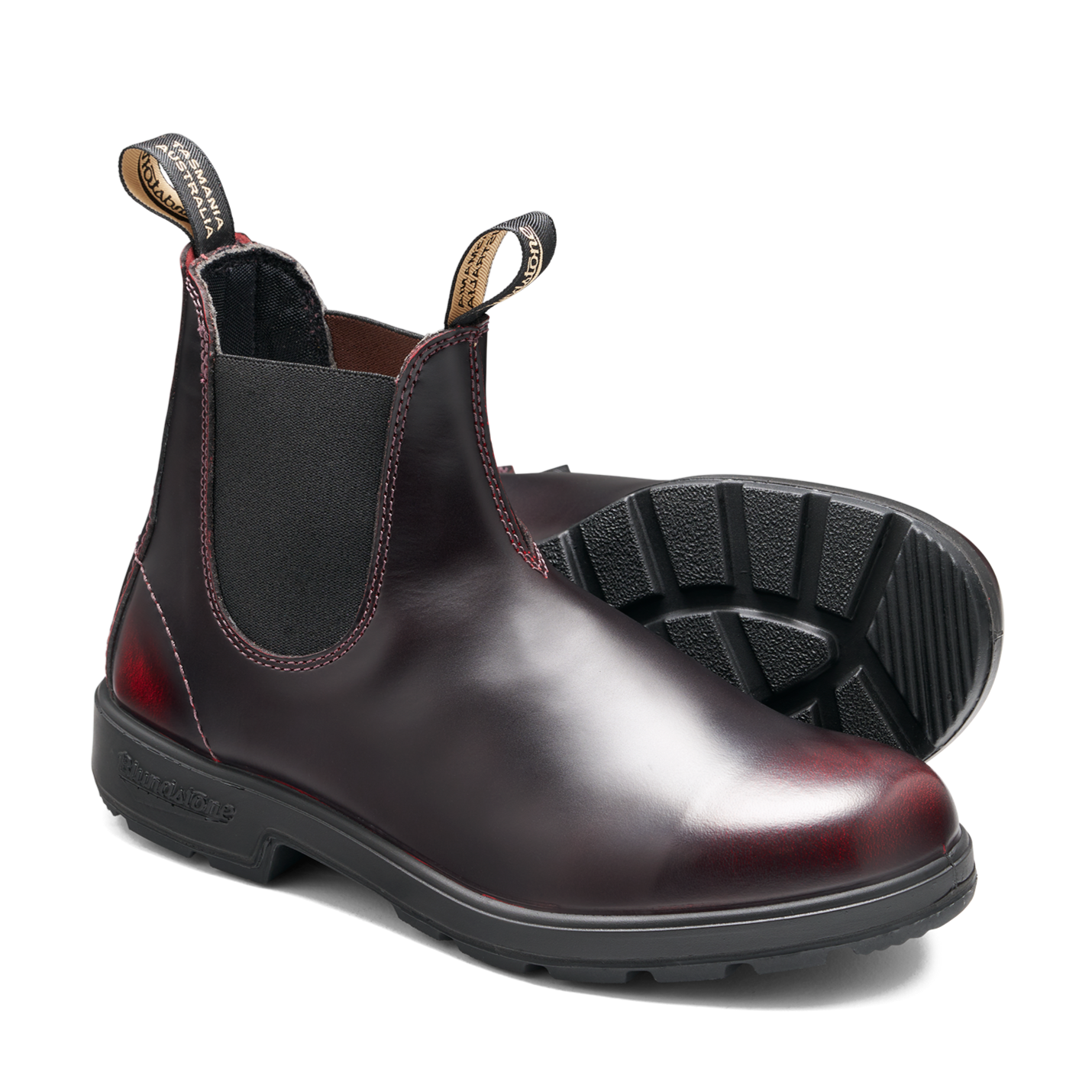 Blundstone #2412 original boot bordeaux brush off pair sole