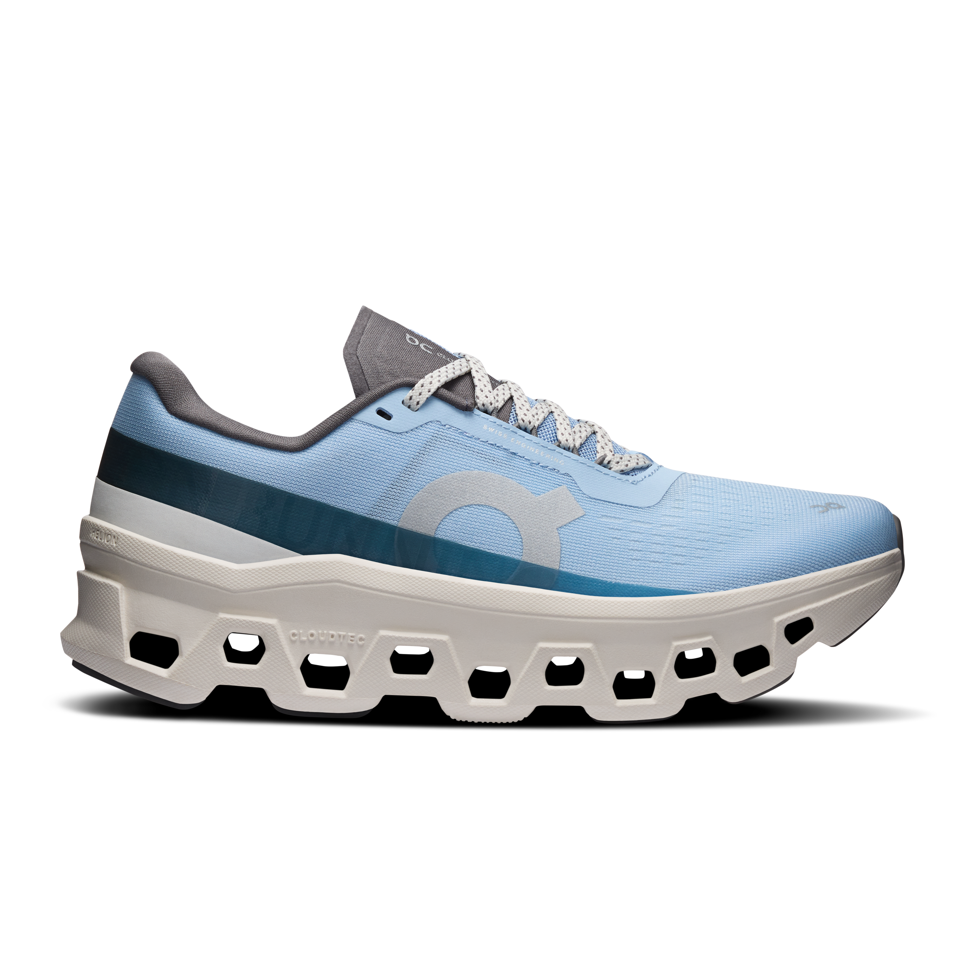 Cloudmonster 1 running shoe On women cerulean ice blue side 3WF30484909