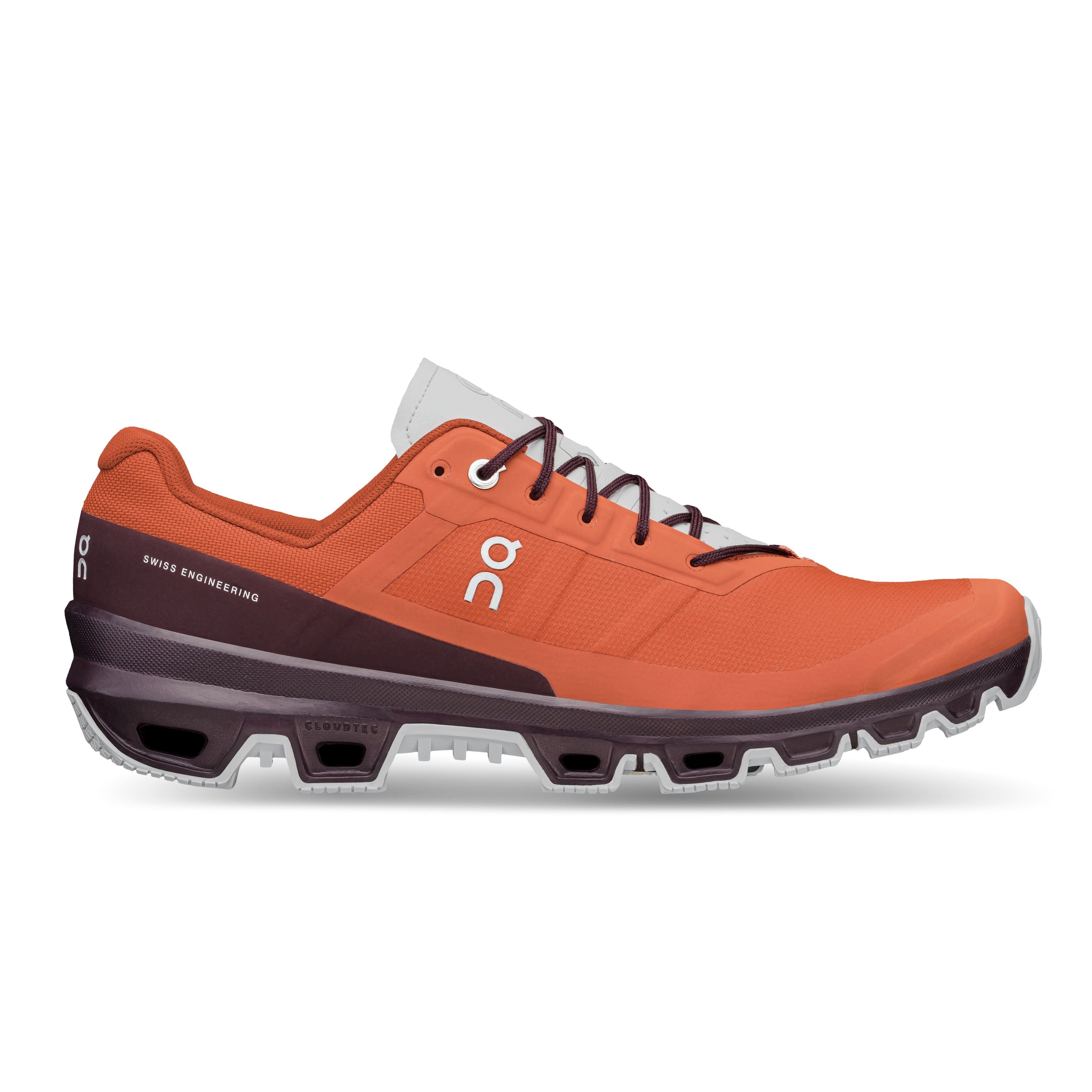 Cloudventure men trail shoe On running flare mulberry orange side