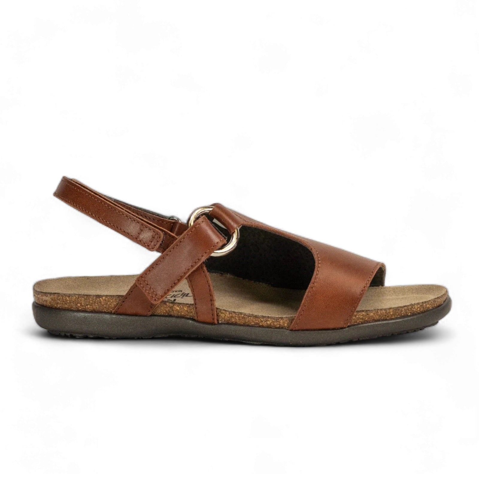 Naot Olivia walking sandal chestnut brown side