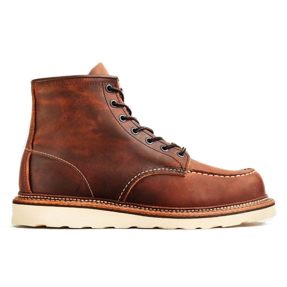 Red Wing Classic Moc Toe men's boot 1907 copper rough and tough side