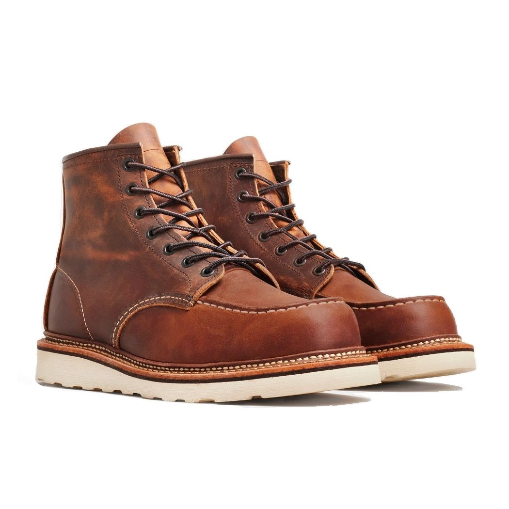 Red Wing Classic Moc Toe men's boot 1907 copper rough and tough pair