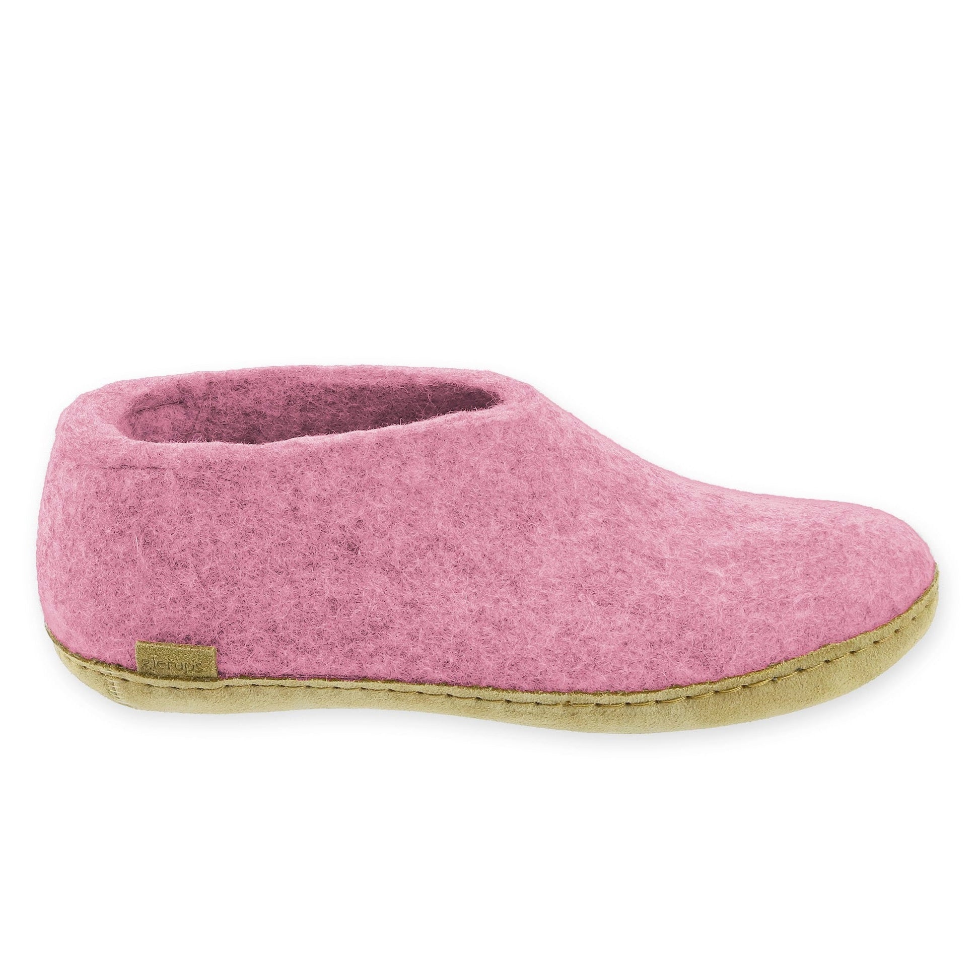 Glerups shoe cut suede sole flower pink side