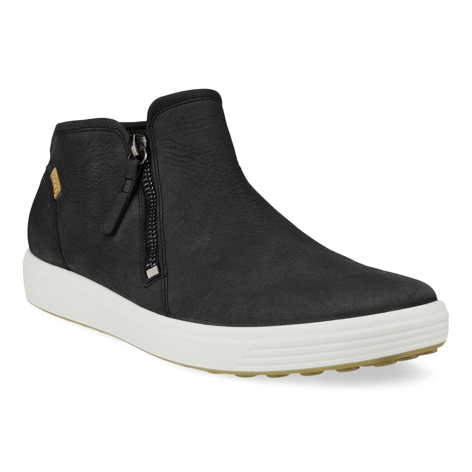 ecco soft 7 mid zip women sneaker black 430243