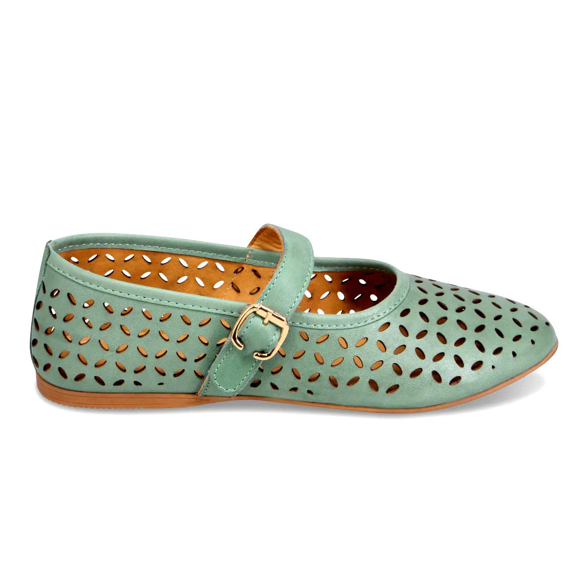 Bueno women mary-jane Kehlani seafoam green side