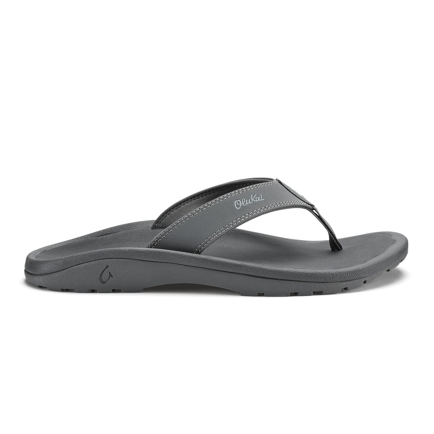 Olukai Ohana men flip flop sandal rock grey side