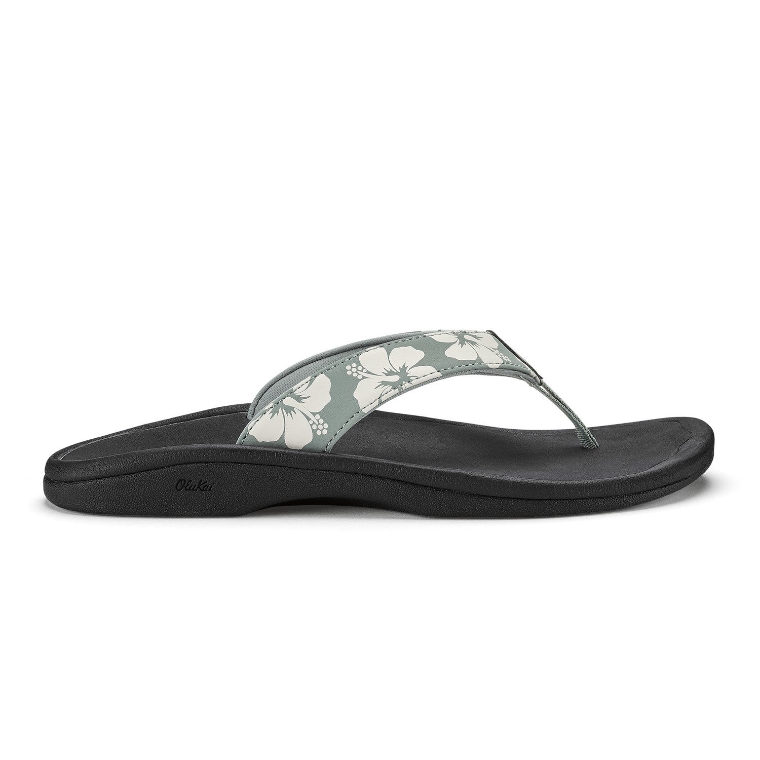 Olukai Ohana women flip flop sandal silver pine grey side
