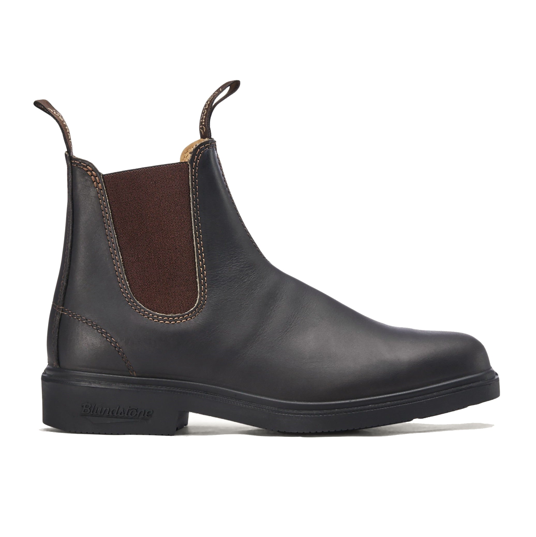 blundstone 067 stout brown chisel toe boot side