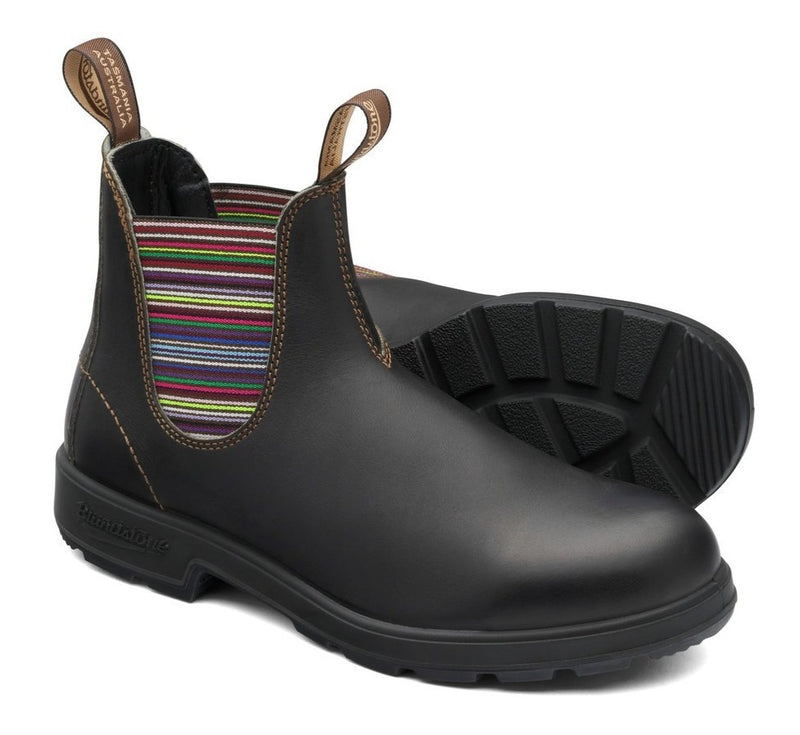 blundstone original boot 1409 stout brown striped elastic pair bottom sole