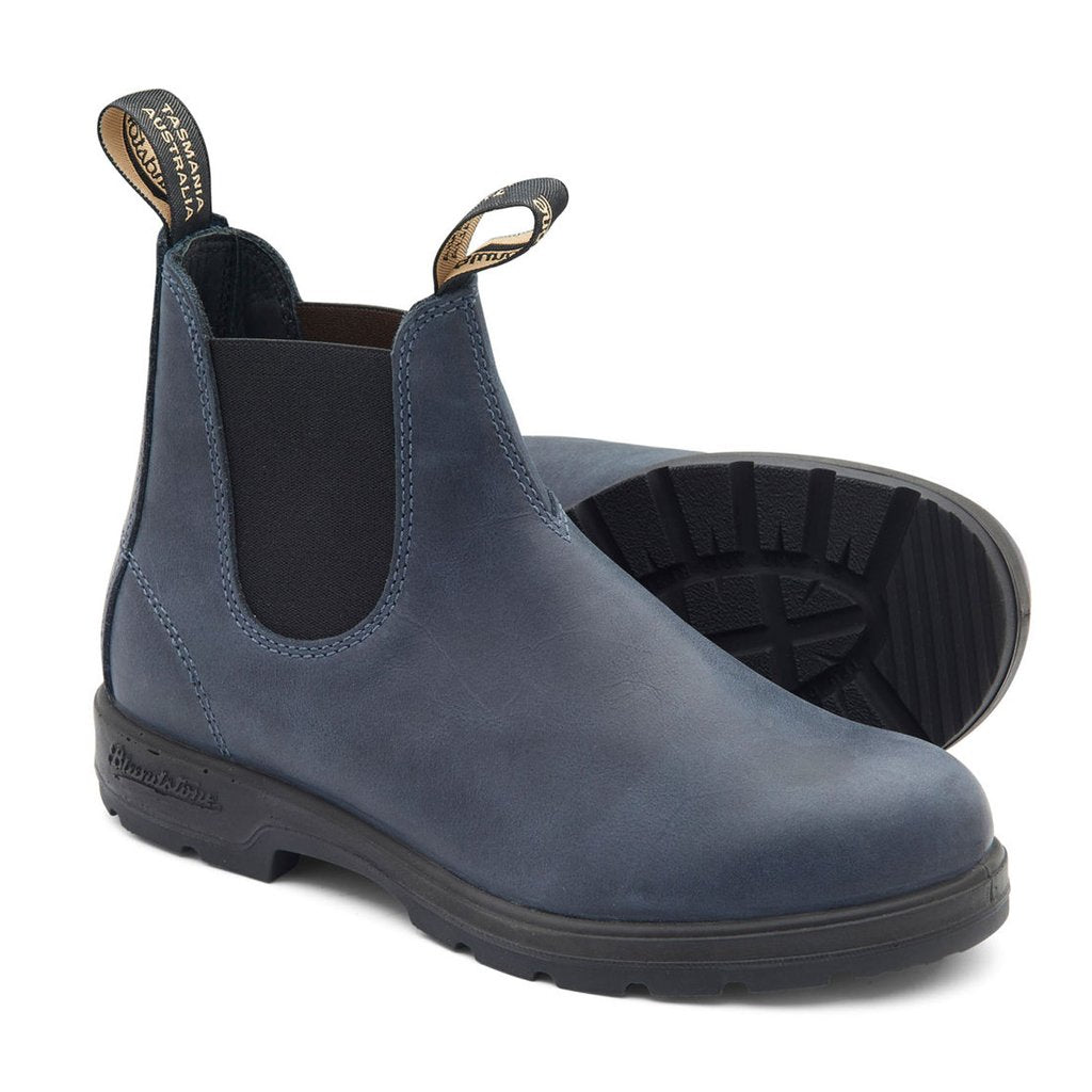 blundstone classic boot round toe 1604 blueberry pair bottom sole