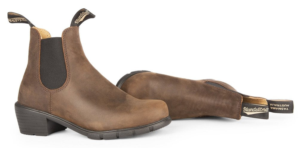 blundstone heeled boot 1673 antique brown pair