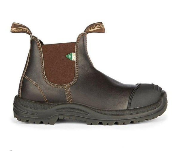 blundstone csa work safety boot 167 stout brown cap side