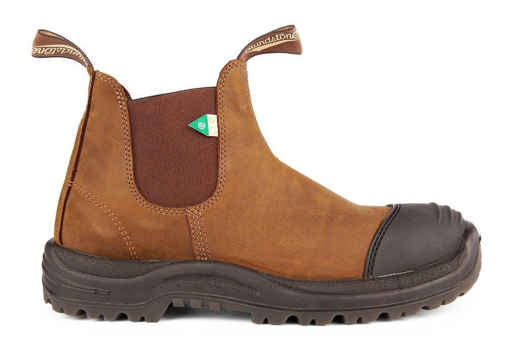 blundstone csa work safety boot 169 crazy horse brown cap side