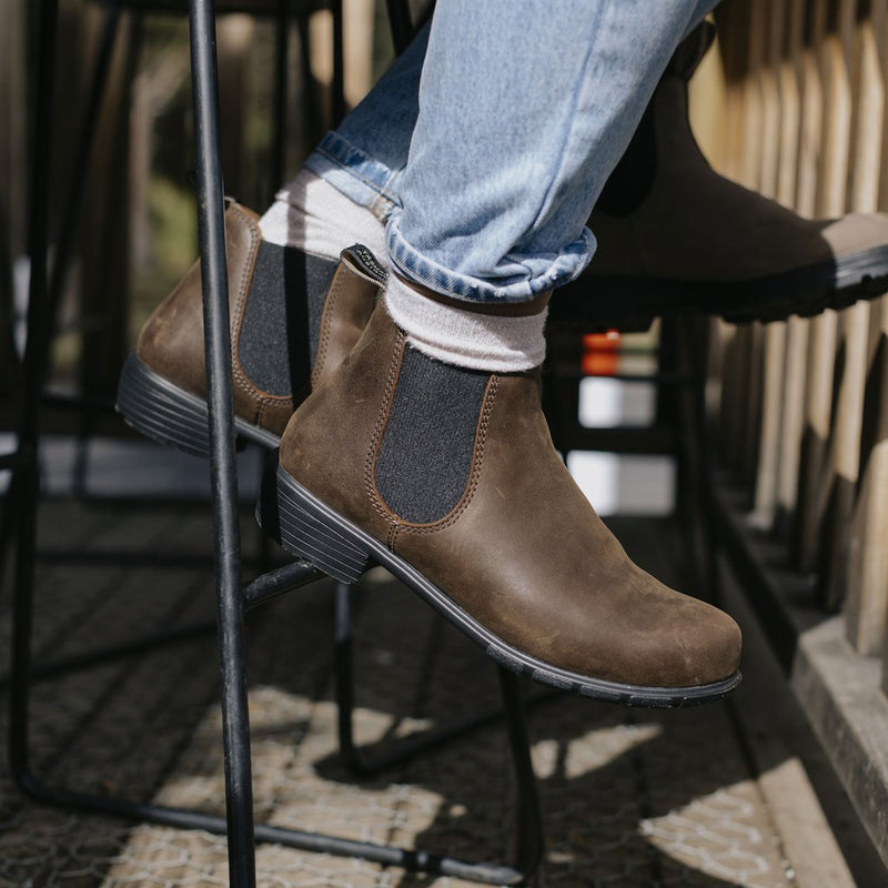 blundstone low heel boot 1970 antique brown model