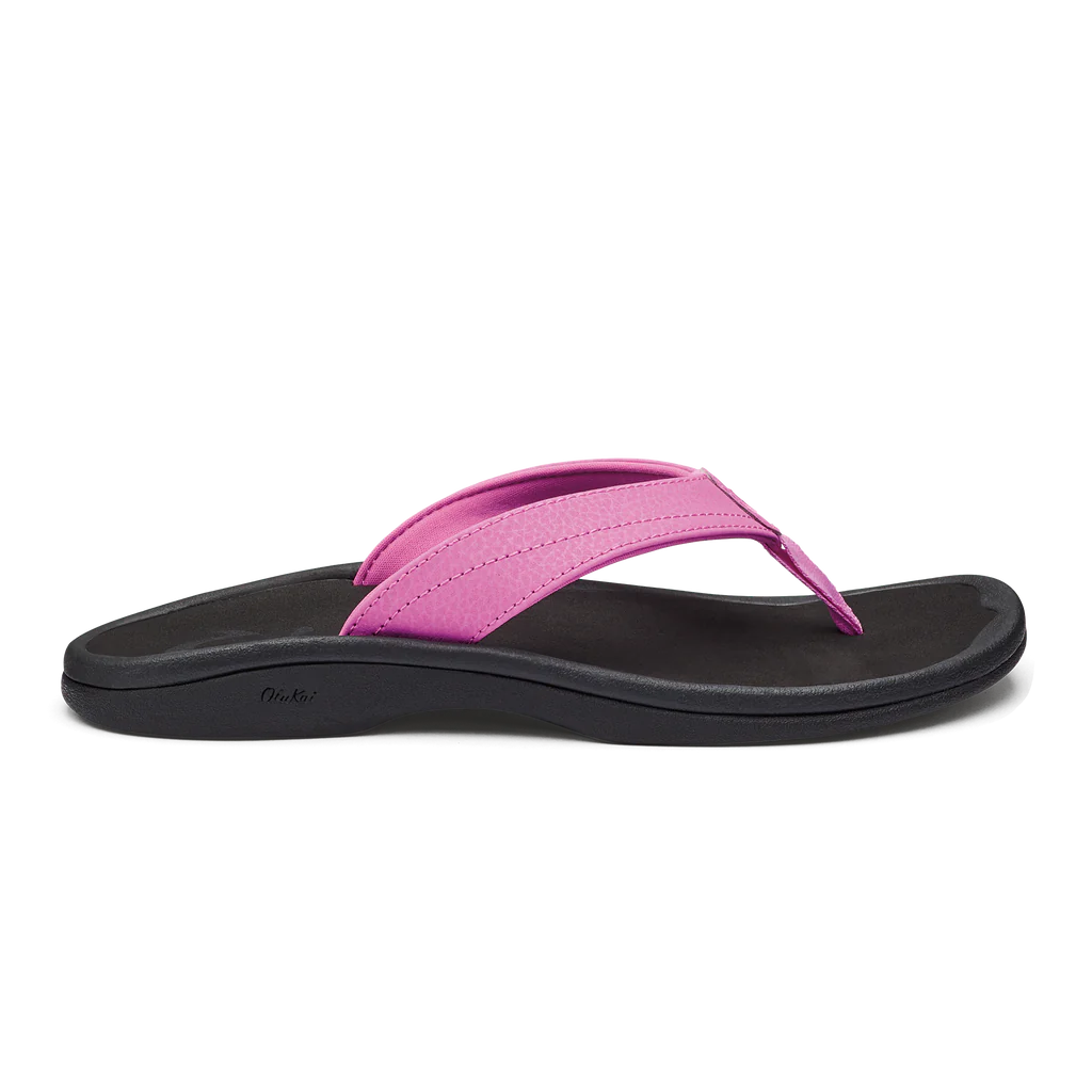 olukai ohana women flip flop sandal side dragon fruit pink