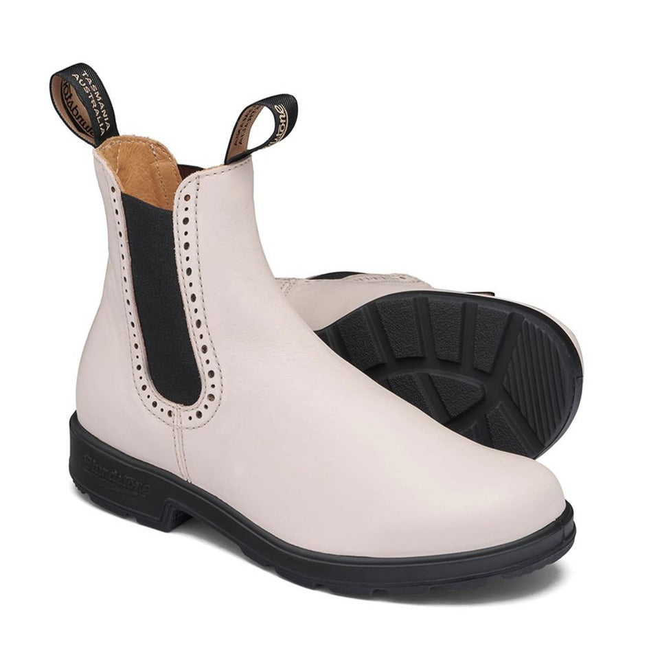 blundstone women series high top boot 2156 pearl white pair bottom sole