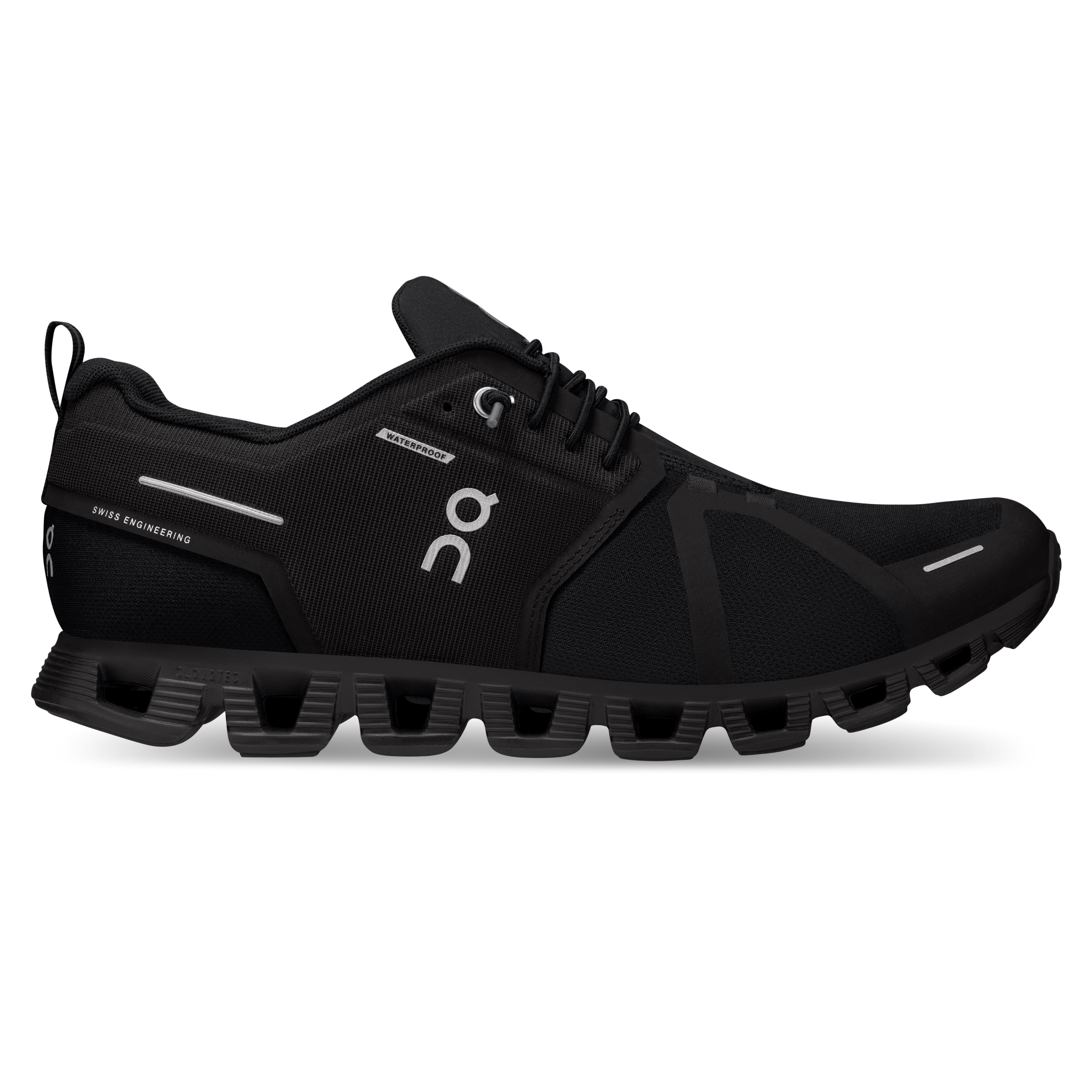 Cloud 5 waterproof slip-on shoe On running men all black side