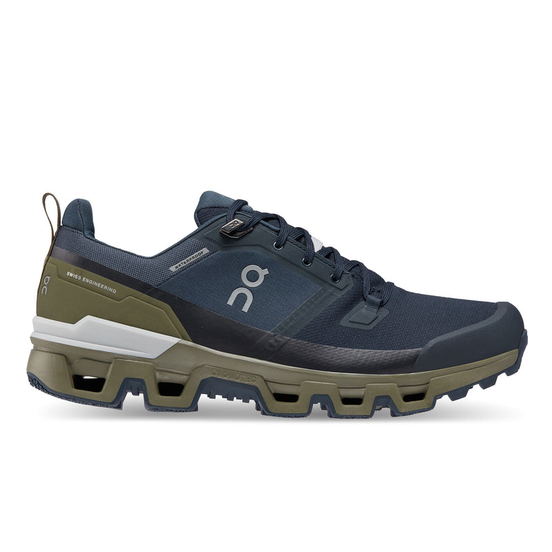On Cloudwander waterproof men hiking shoe midnight olive side