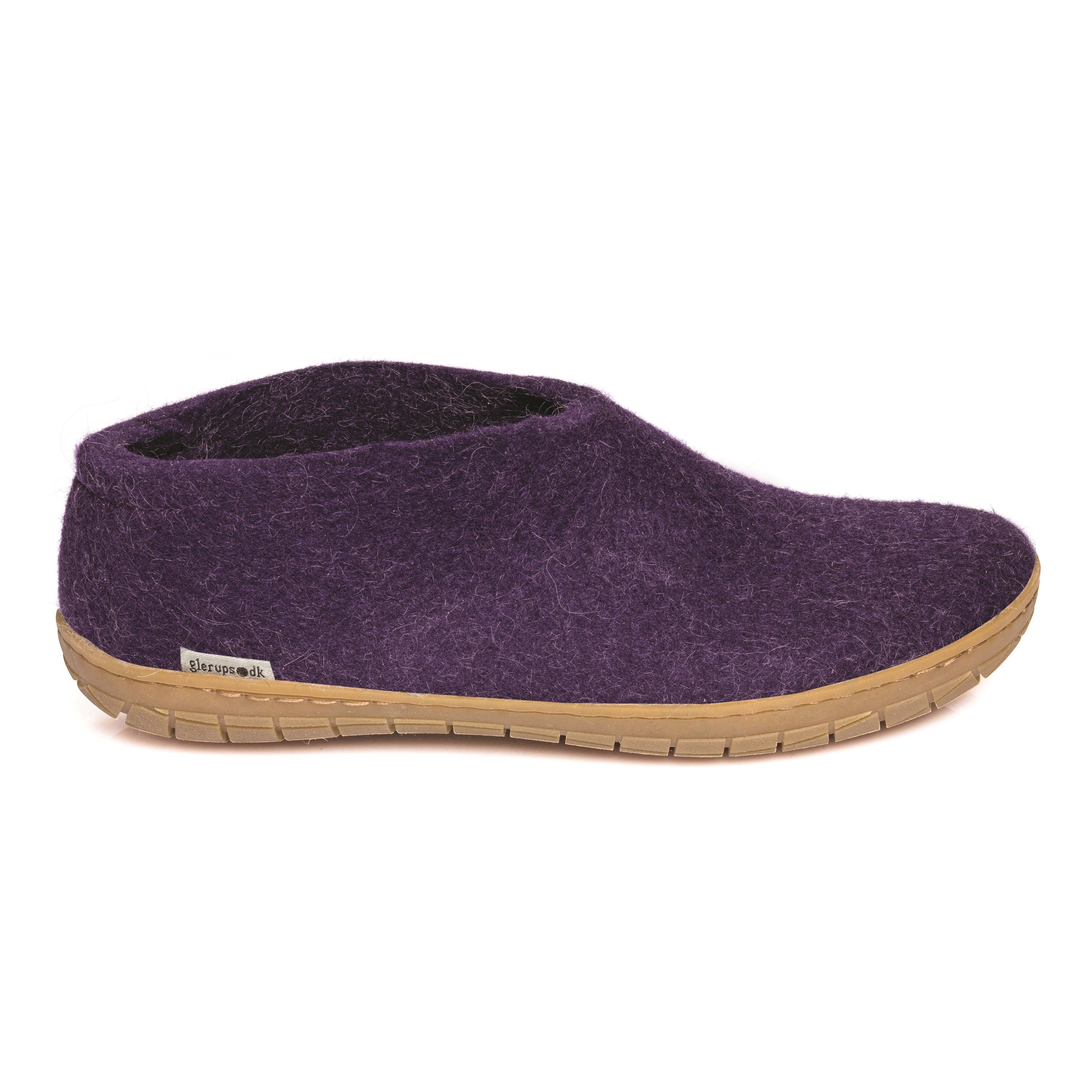 Glerups slipper shoe cut rubber sole purple