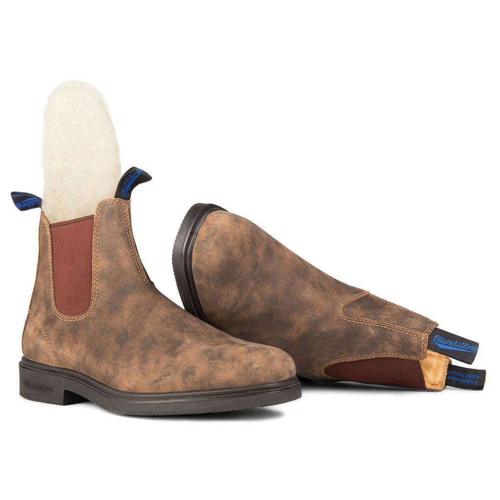 blundstone chisel toe winter dress boot 1391 rustic brown pair