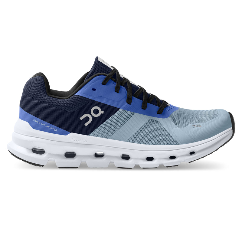 On Running Cloudrunner shoe women chambray midnight blue side