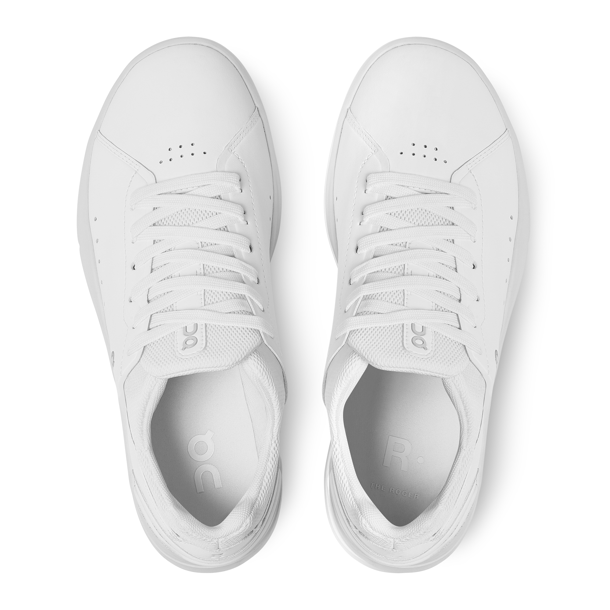 roger advantage women shoe all white on running top