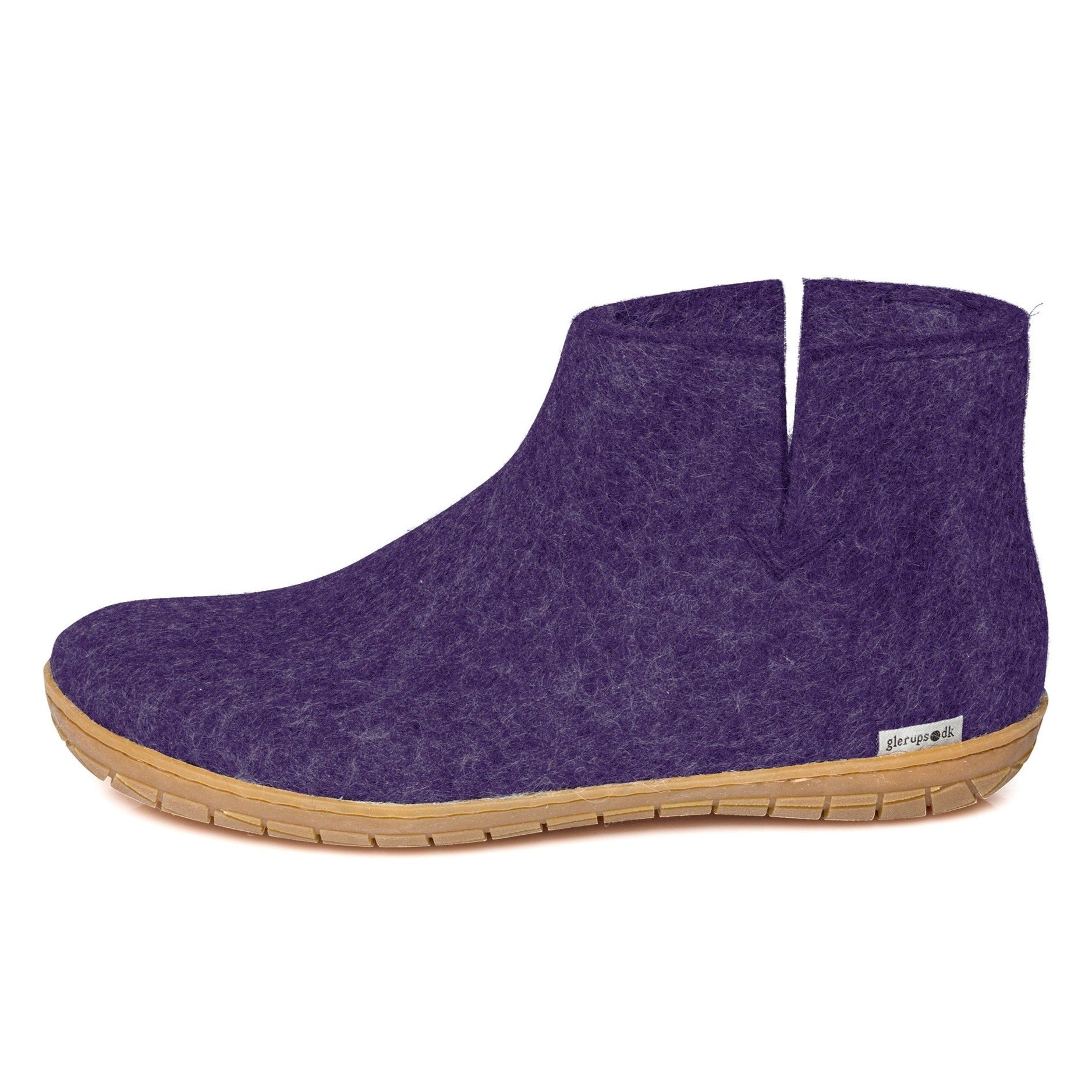 Glerups slipper ankle boot cut rubber sole purple