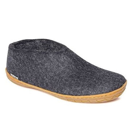Glerups slipper shoe cut rubber sole charcoal black