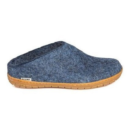 Glerups slipper slip-on rubber sole denim blue
