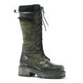 ilka black gold green saute mouton boot
