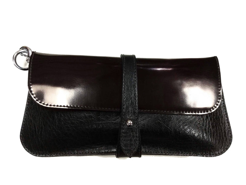 Lily Clutch (Black/Maroon Patent)
