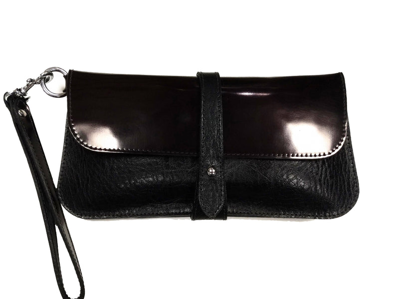 Lily Clutch (Black/Maroon Patent)