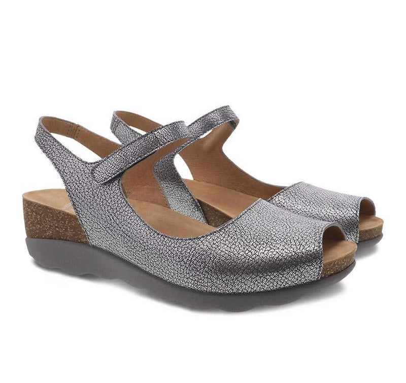 marcy sandal dansko women pewter metallic pair
