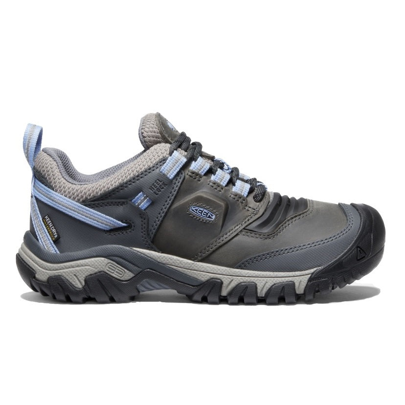 keen ridge flex waterproof shoe women steel grey side