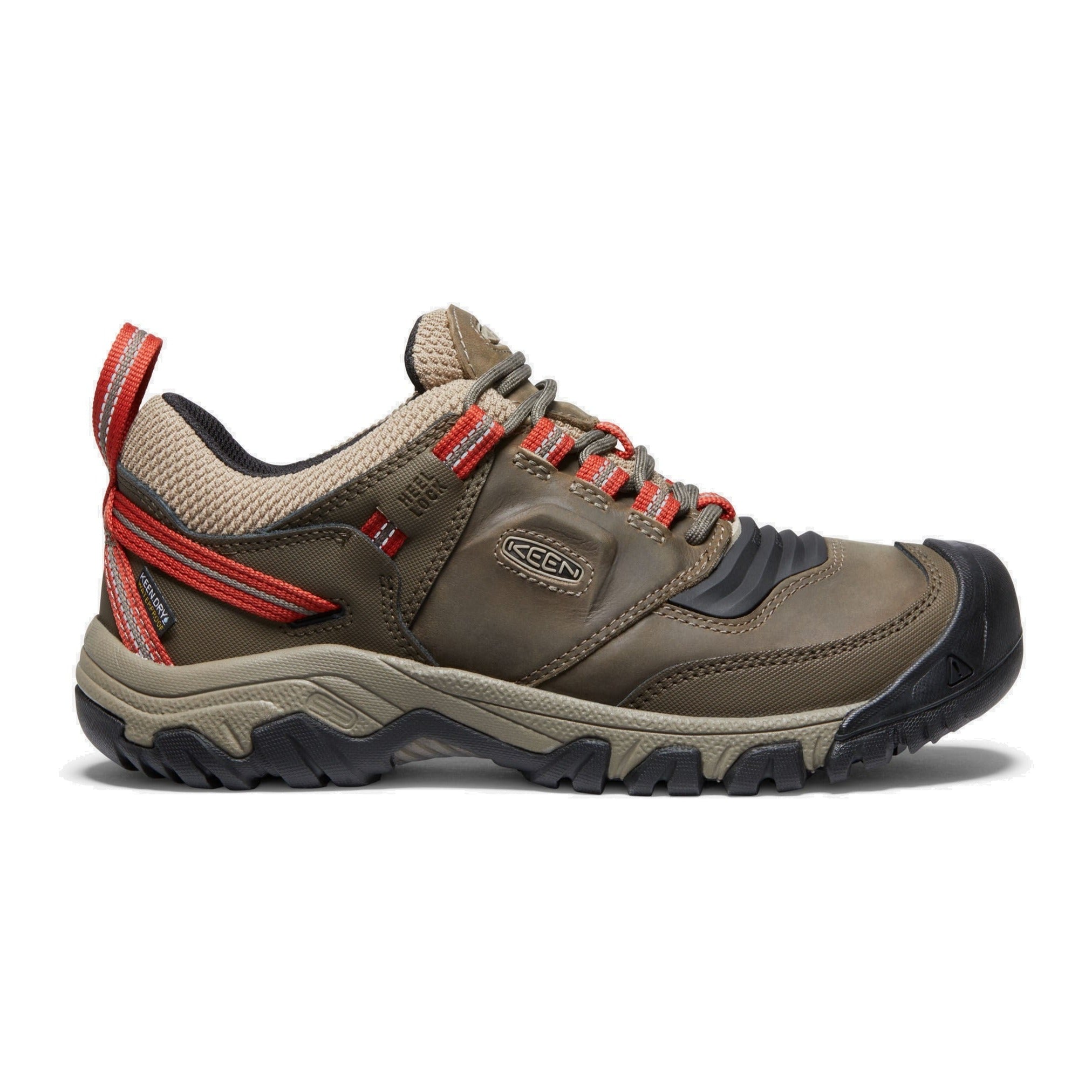 keen men's shoe ridge flex waterproof timberwolf brown