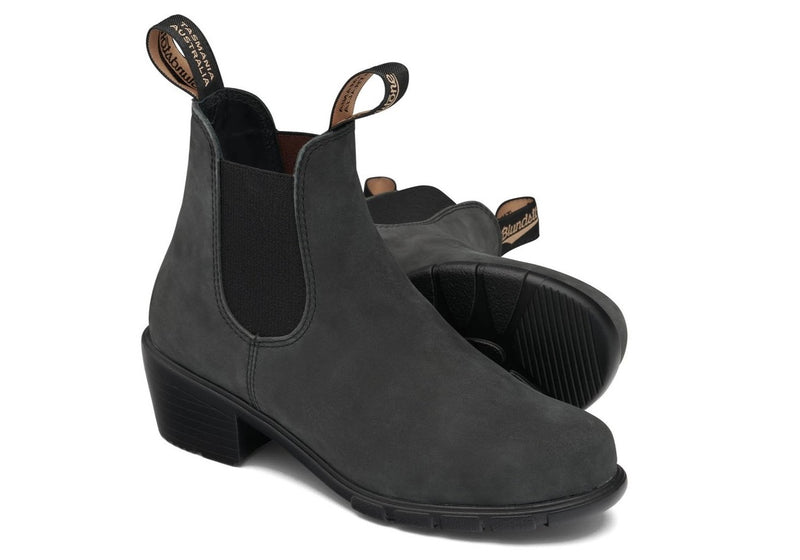 blundstone heeled boot 2064 rustic black pair bottom sole